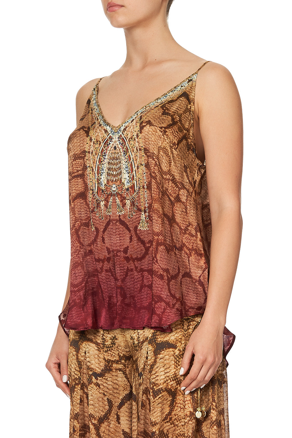 V NECK CAMI COASTAL TREASURE
