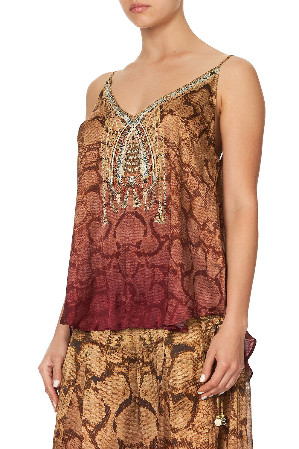 V NECK CAMI COASTAL TREASURE