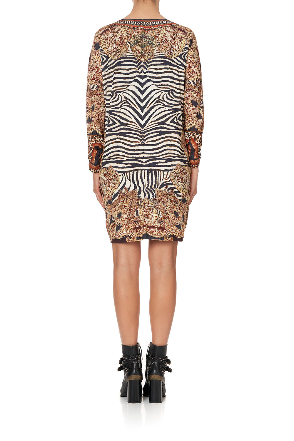 V NECK JERSEY KAFTAN WITH CUFF WILD FIRE