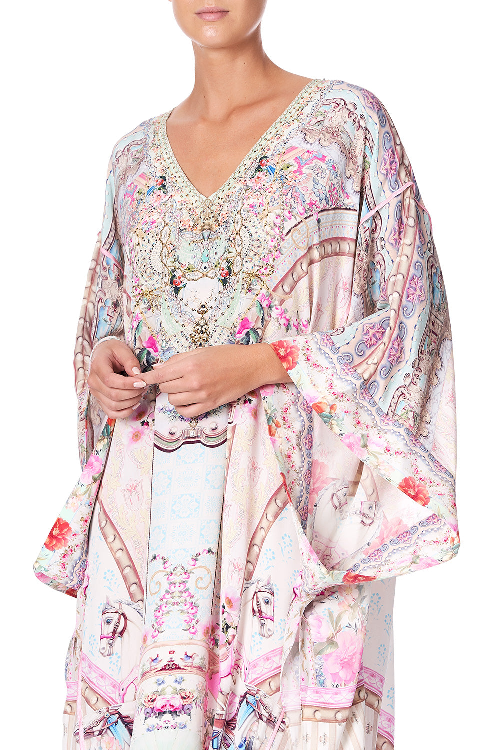 KAFTAN WITH SHEER SLEEVE CAROUSEL MADEMOISELLE