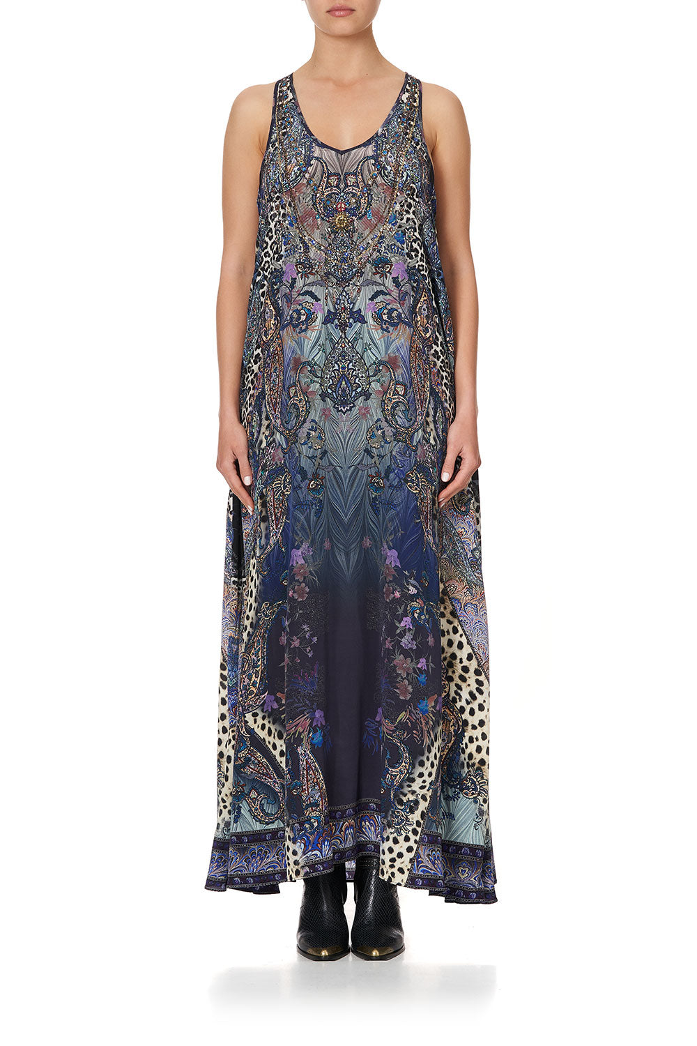 V NECK RACERBACK DRESS FESTIVAL EXPRESS