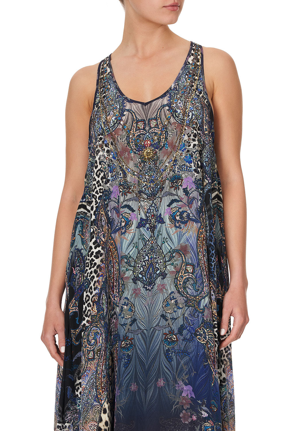 V NECK RACERBACK DRESS FESTIVAL EXPRESS