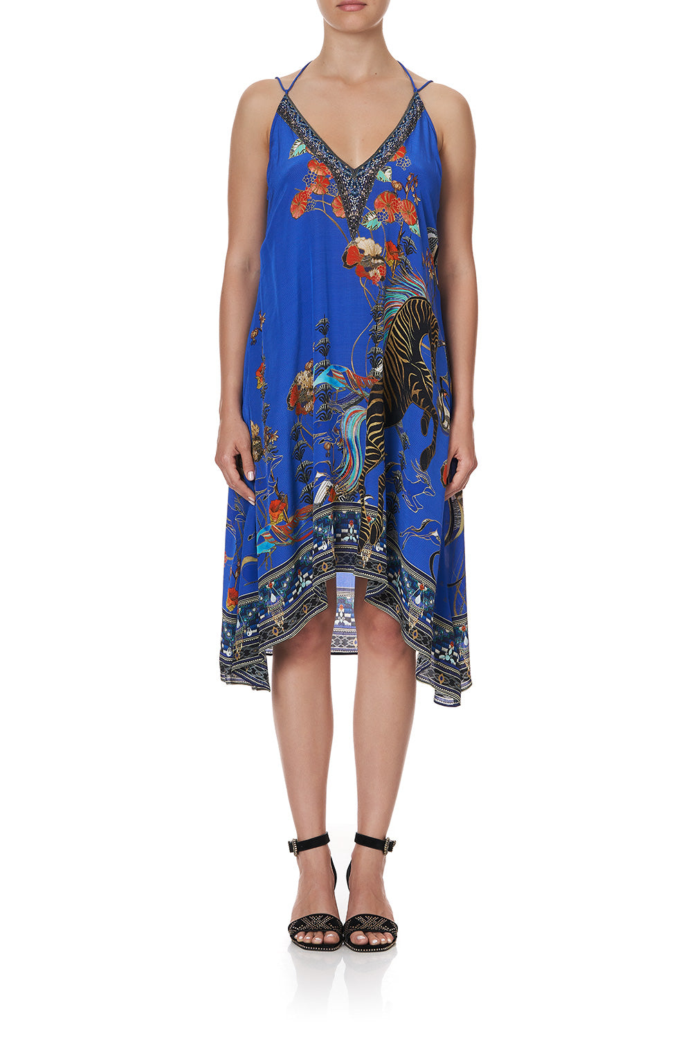 V-NECK STRAPPY FLARE DRESS TREE OF LIFE