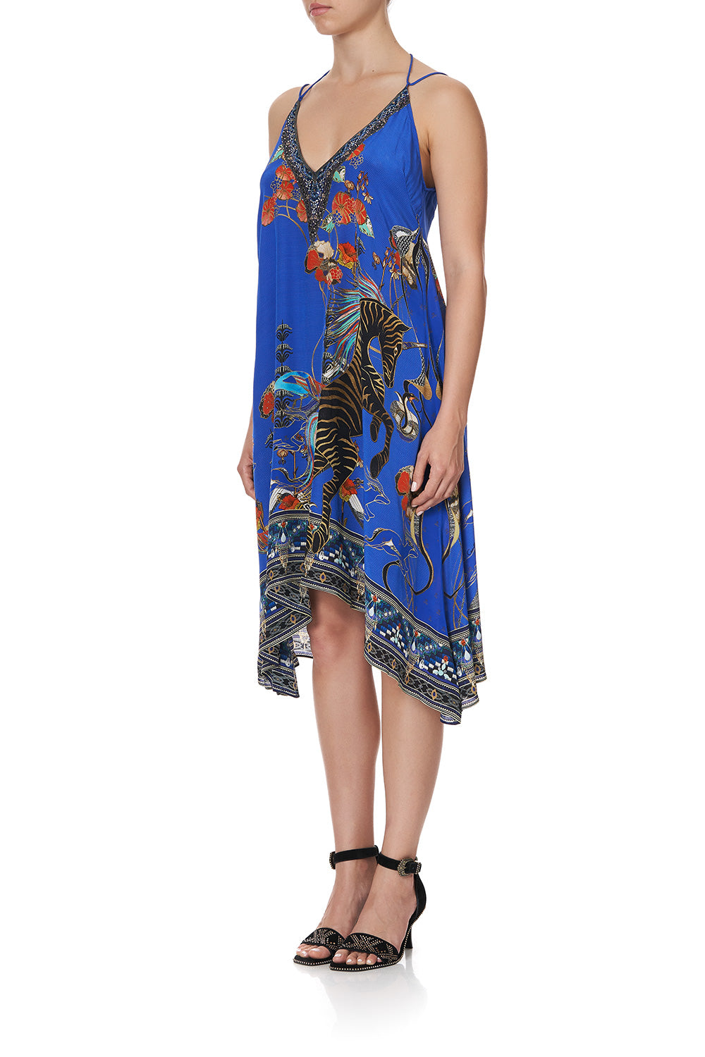 V-NECK STRAPPY FLARE DRESS TREE OF LIFE