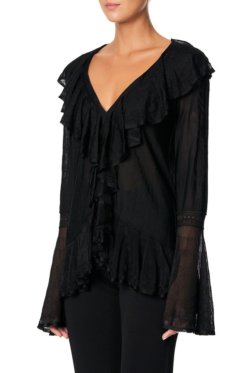 CAMILLA WATERFALL POINTELLE CARDI HAUTE PROVINCIAL