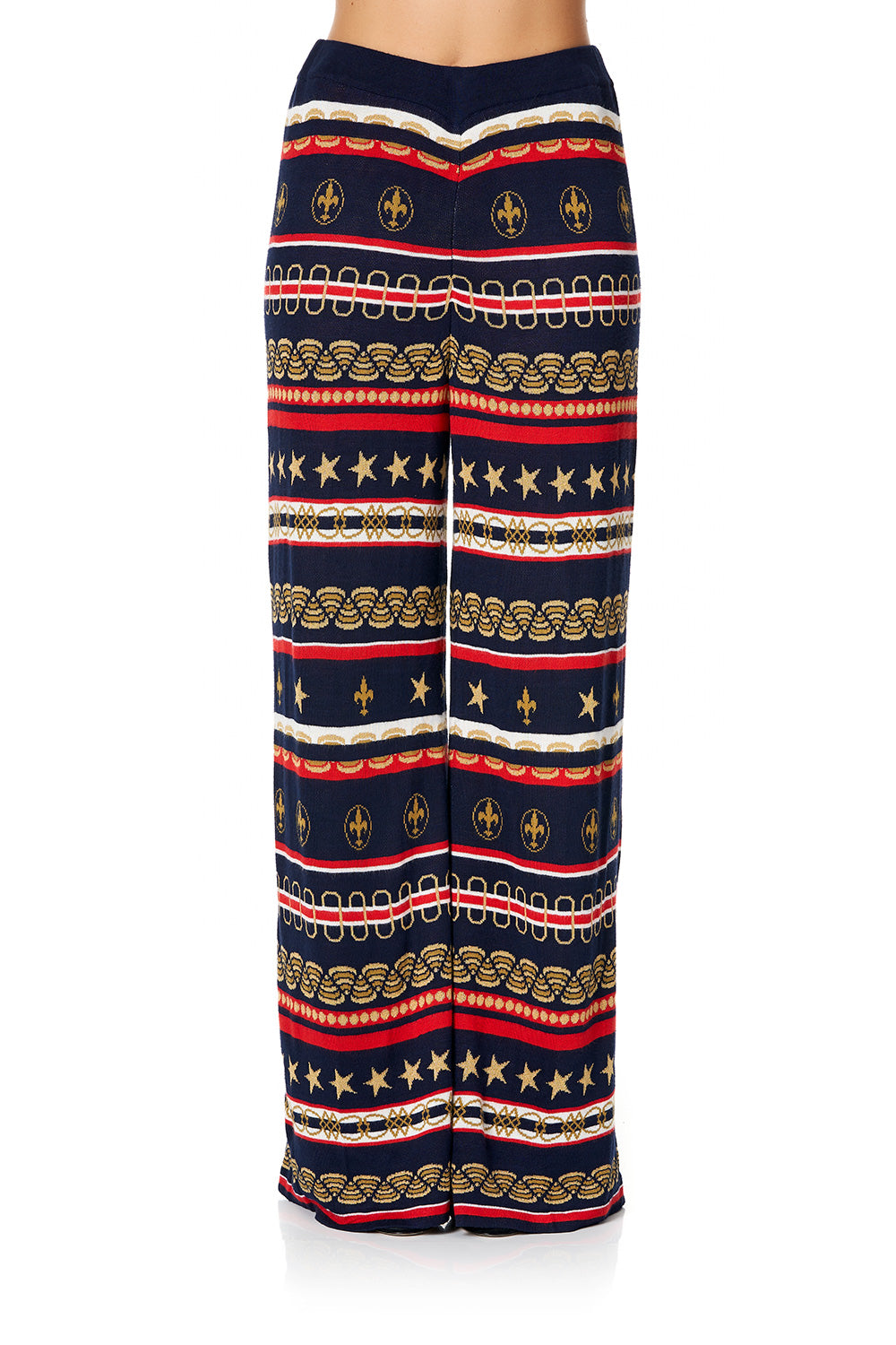 CAMILLA WIDE LEG JACQUARD KNIT PANT COSTUME PARTY
