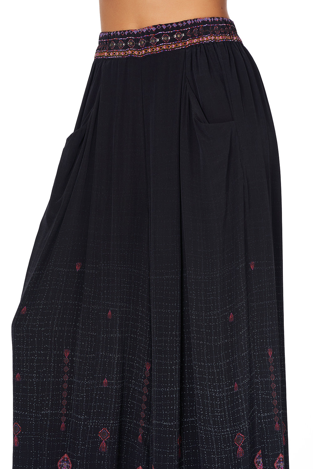 WIDE LEG PANT WITH GATHERED POCKETS MINA MINA