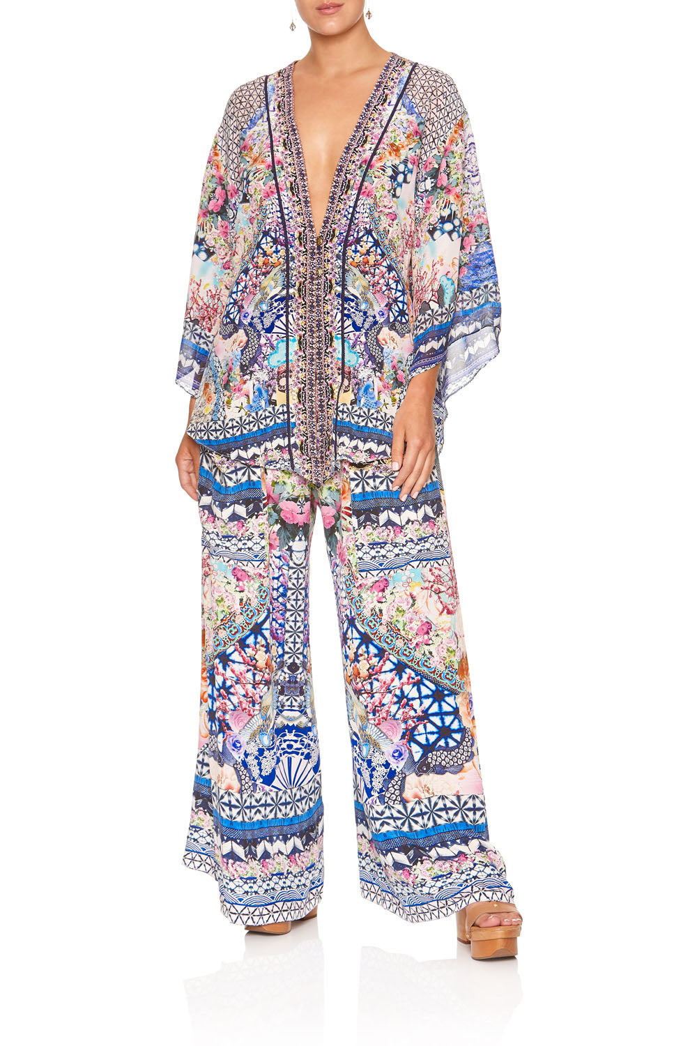 WIDE LEG TROUSER WITH POCKETS SHIBORI SHORES