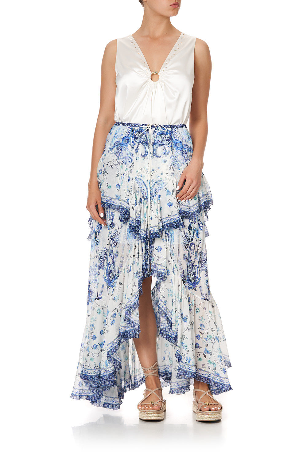 WIDE STRAP U-RING TOP SOLID WHITE