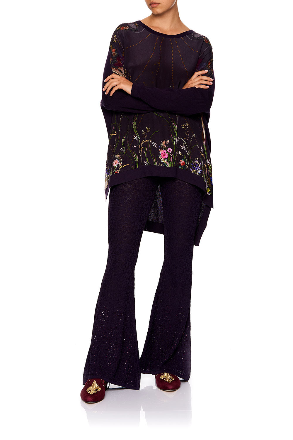 SILK FRONT BOXY KNIT WILD FLOWER