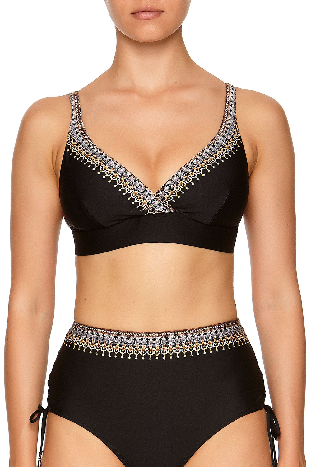 WRAP FRONT BRA BLACK