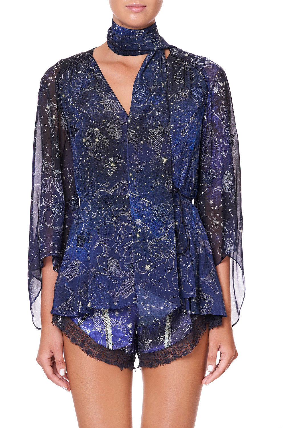 WRAP TOP WITH NECK TIE ITS A SIGN