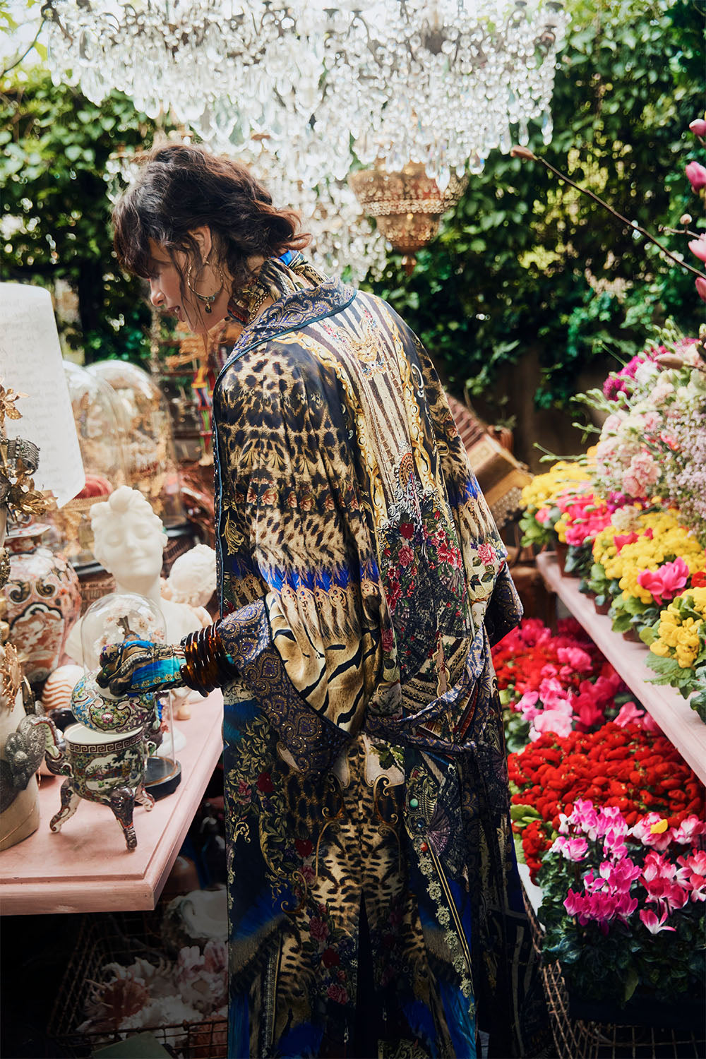 LONG ROBE WITH NARROW COLLAR STRONGER TOGETHER