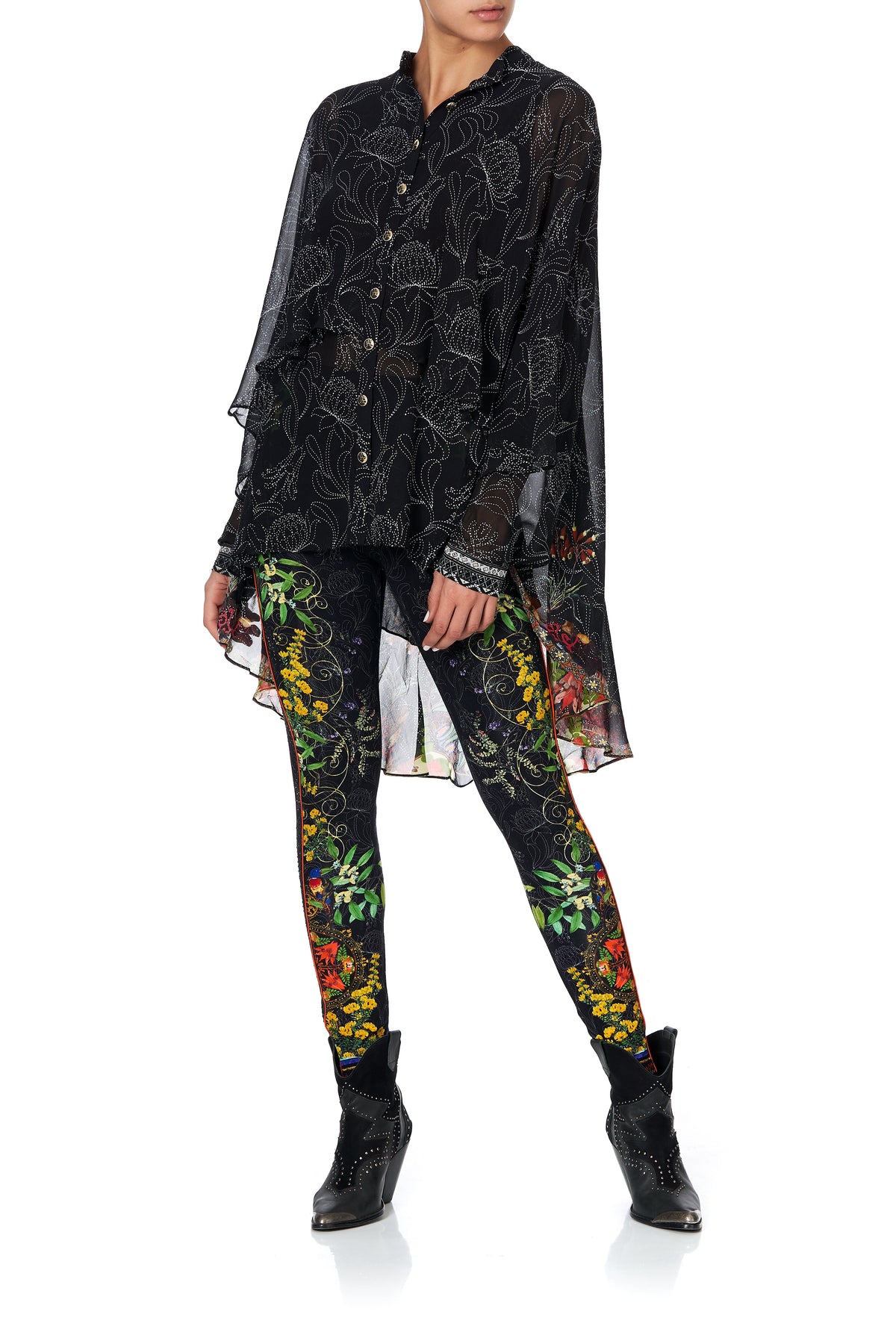 DRAPED BUTTON FRONT BLOUSE BLACKHEATH BETTY