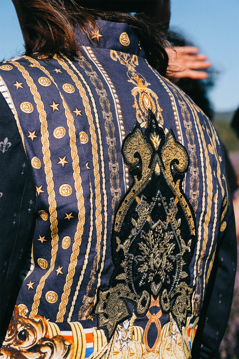 MANDARIN COLLAR JACKET MARAIS AT MIDNIGHT