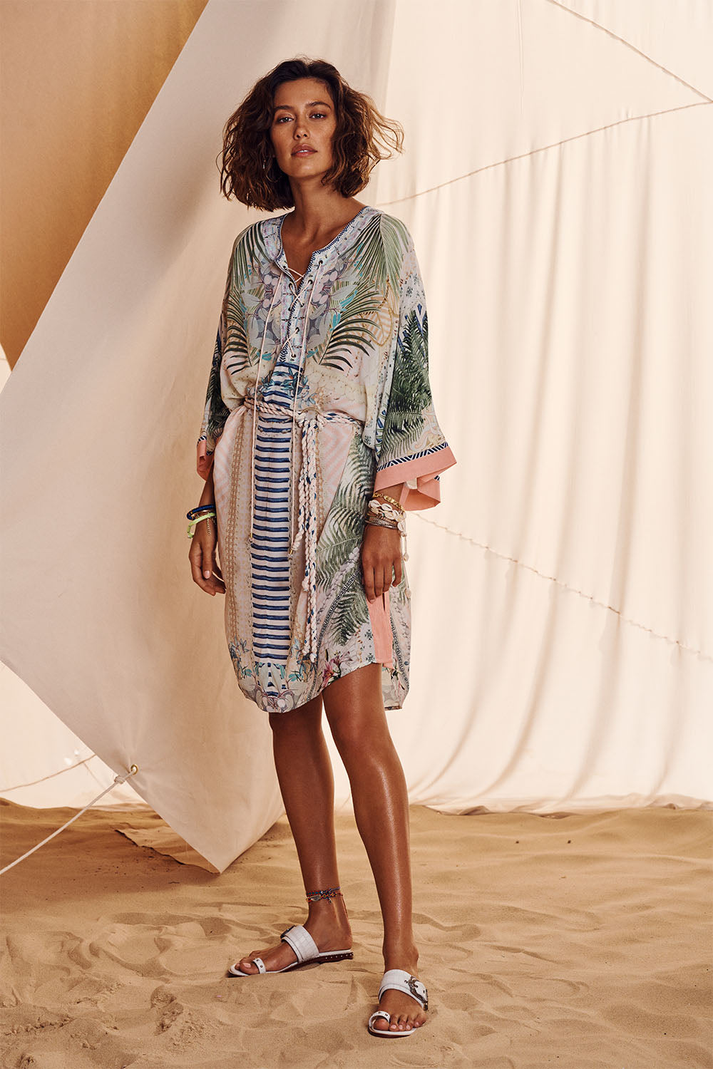 LACE UP FRONT KAFTAN BEACH SHACK