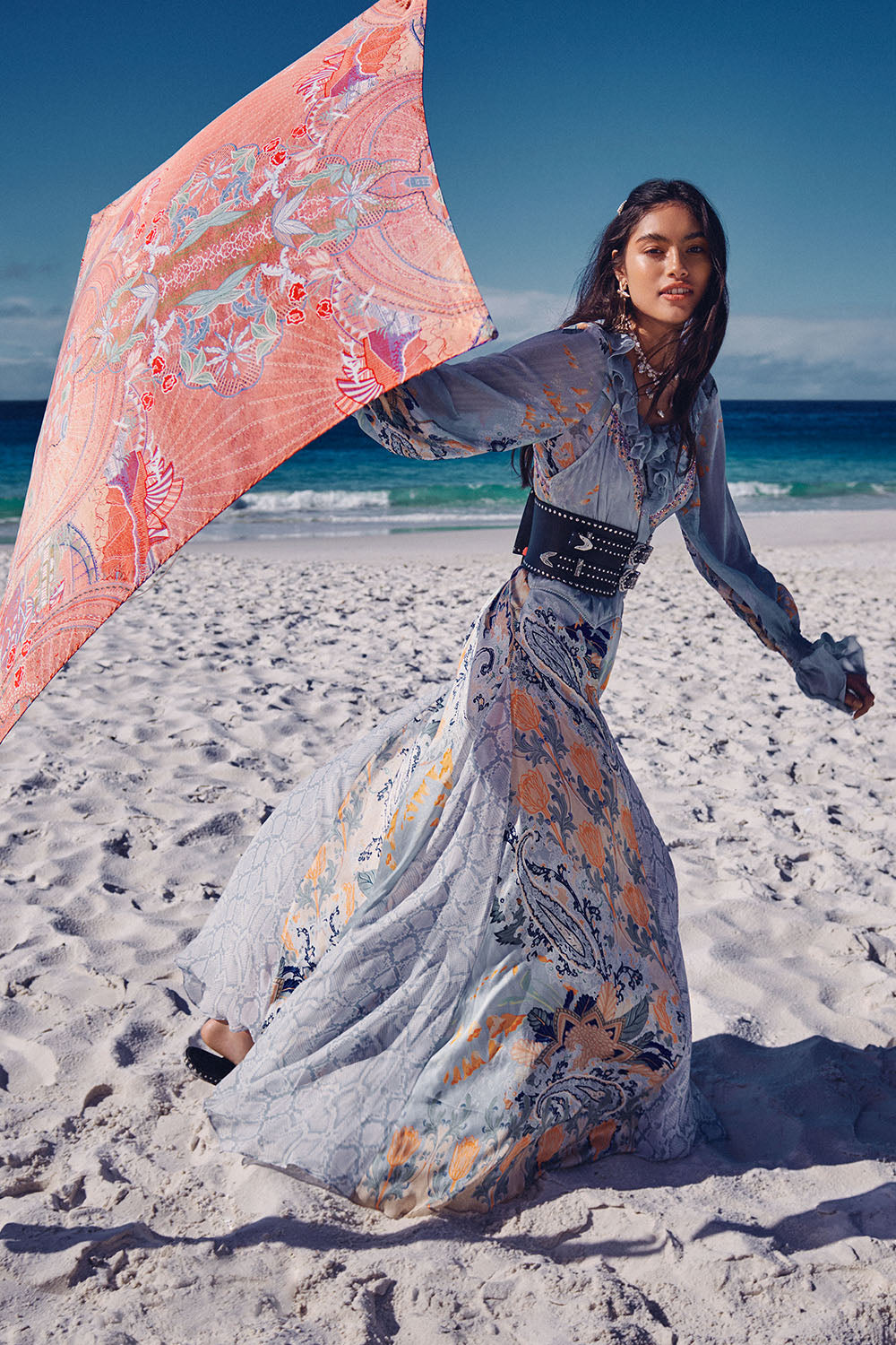 LONG SLIP DRESS WITH GODETS FRASER FANTASIA