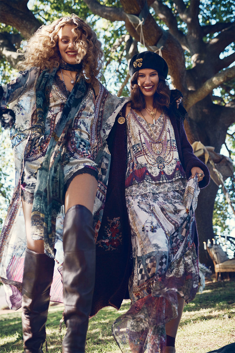 STRAP TOP WITH SHEER UNDERLAY BOTANICAL CHRONICLES