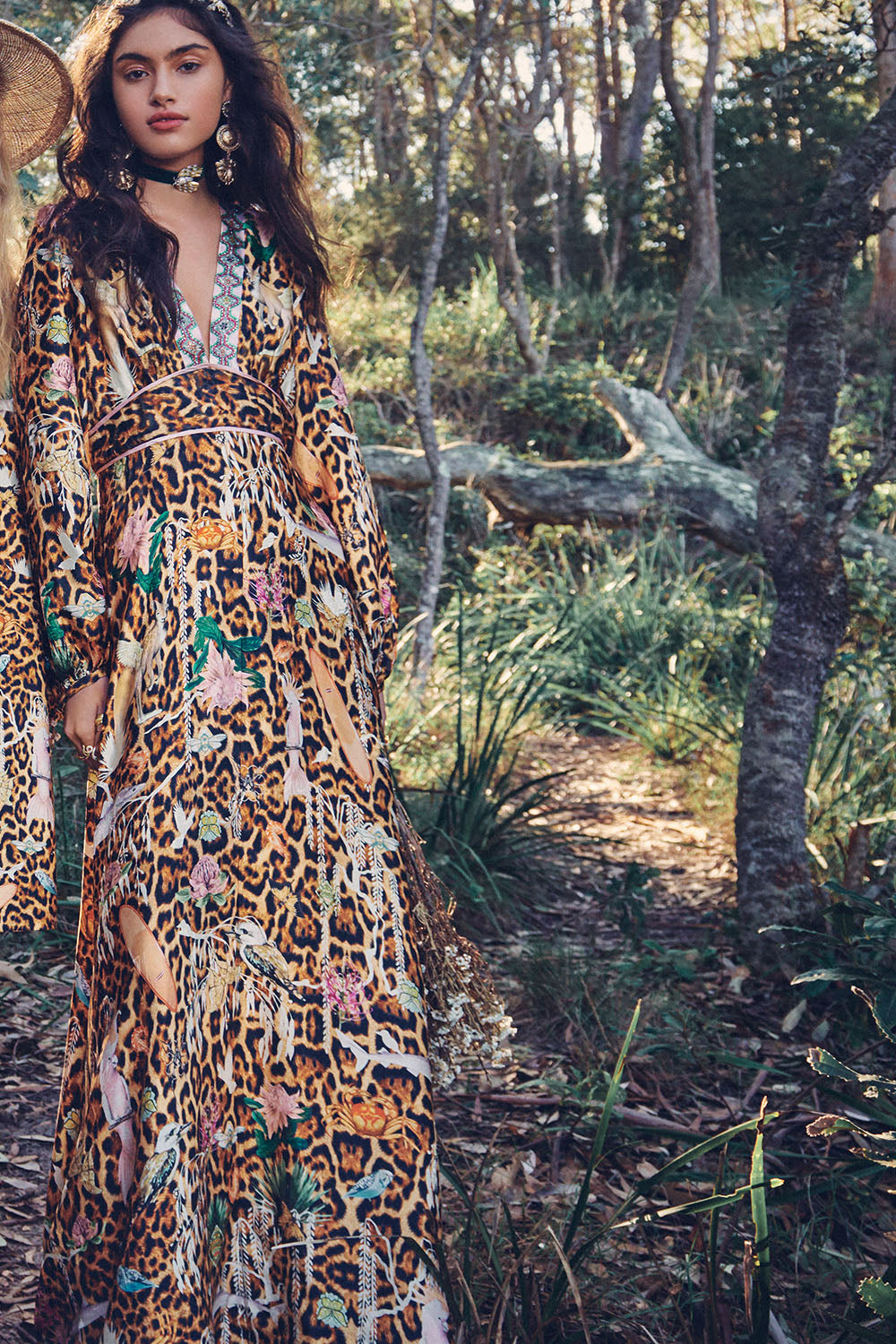 PRINTED LANTERN SLEEVE DRESS FAUNA ELECTRO