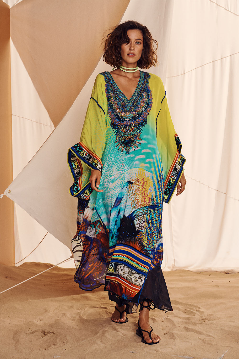 KAFTAN WITH SHEER SLEEVE SOUTHERN MERMAID