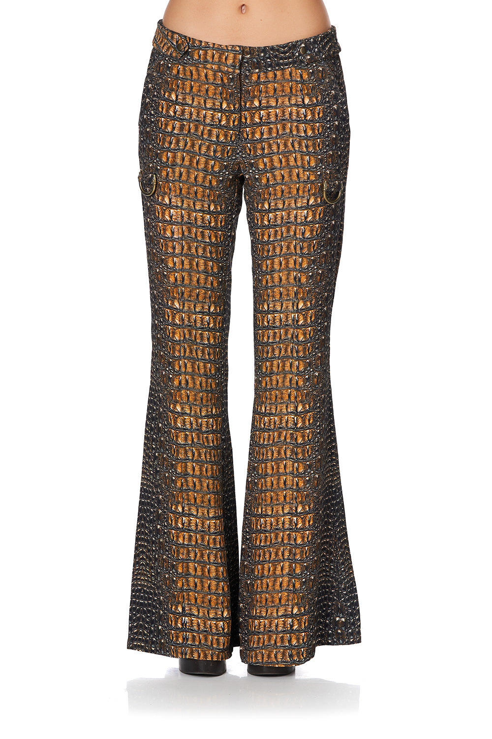 FLARE WITH D-RING DETAIL CROCODILE ROCK