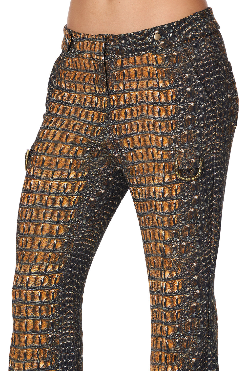 FLARE WITH D-RING DETAIL CROCODILE ROCK