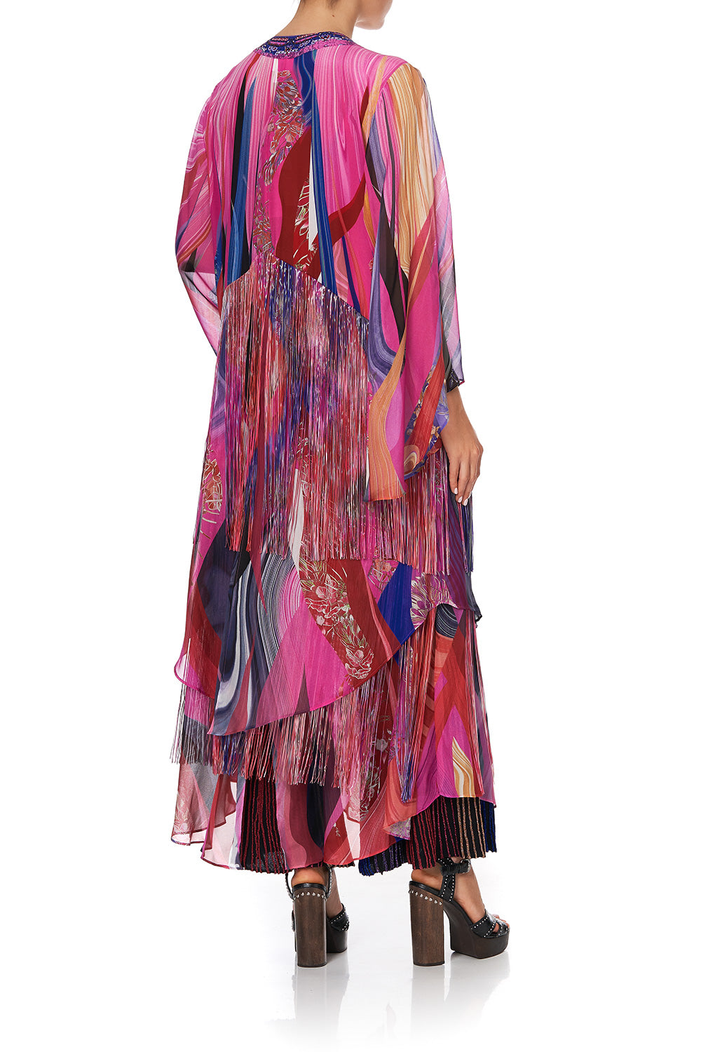 ROBE WITH DOUBLE LAYERED HEM FOLK RIVER