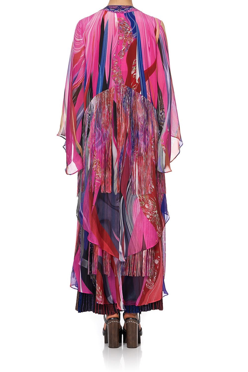 ROBE WITH DOUBLE LAYERED HEM FOLK RIVER