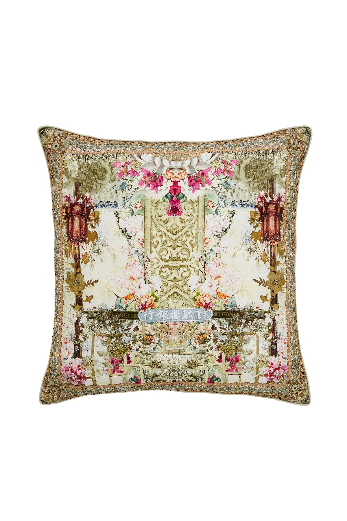 GIRL IN THE GARDEN LARGE SQUARE CUSHION