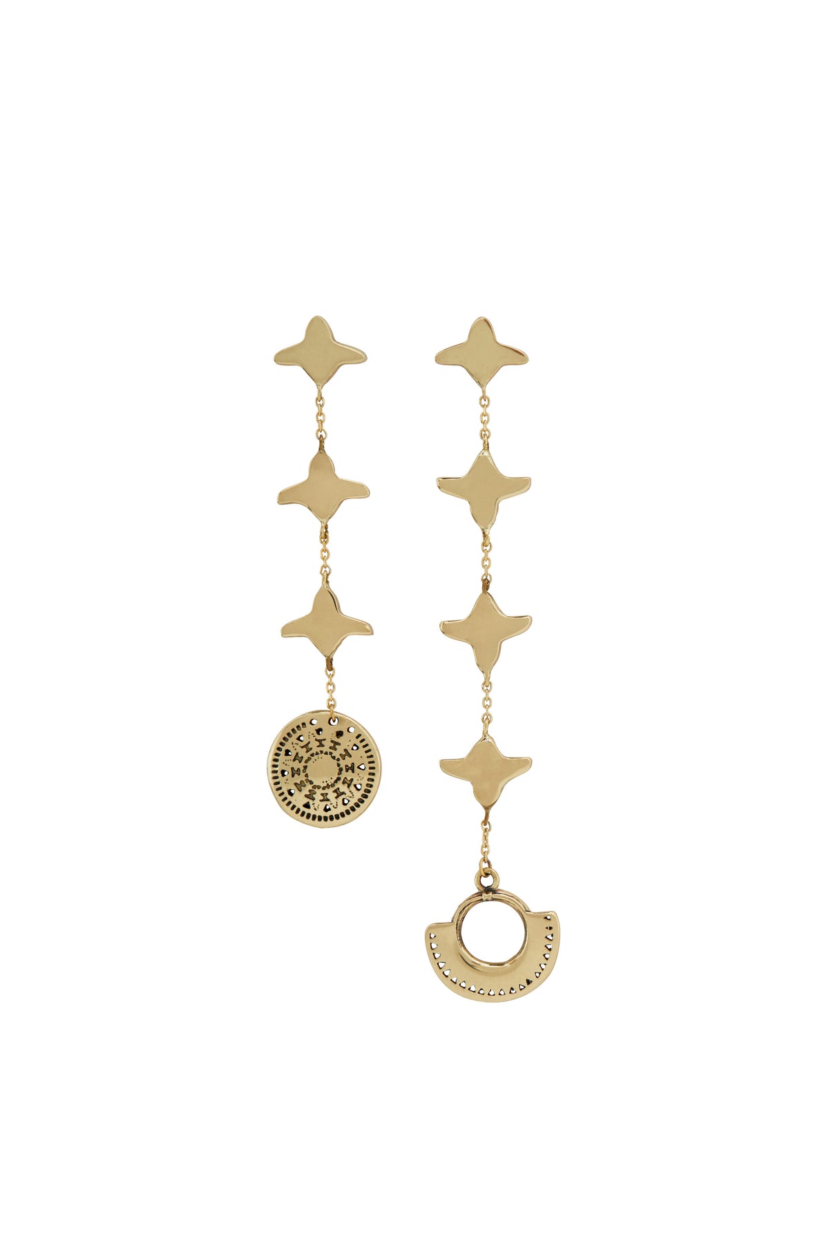 GOLD BRASS CHAIN DROP EARRINGS