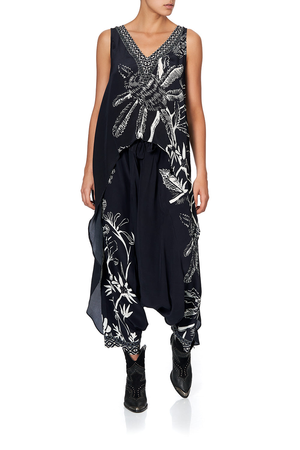 HIGH LOW CROSS OVERLAY TOP BOTANICAL BANDITS