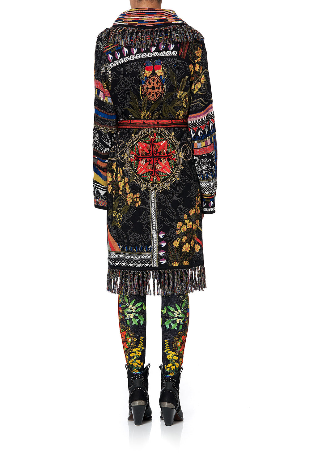 KNIT JACQUARD JACKET WITH FRINGING BLACKHEATH BETTY