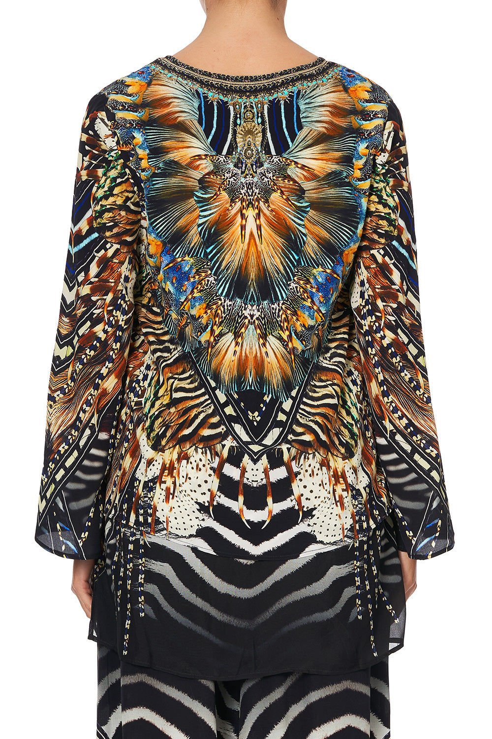 BLOUSE WITH SIDE SPLIT UNDERLAY LOST PARADISE