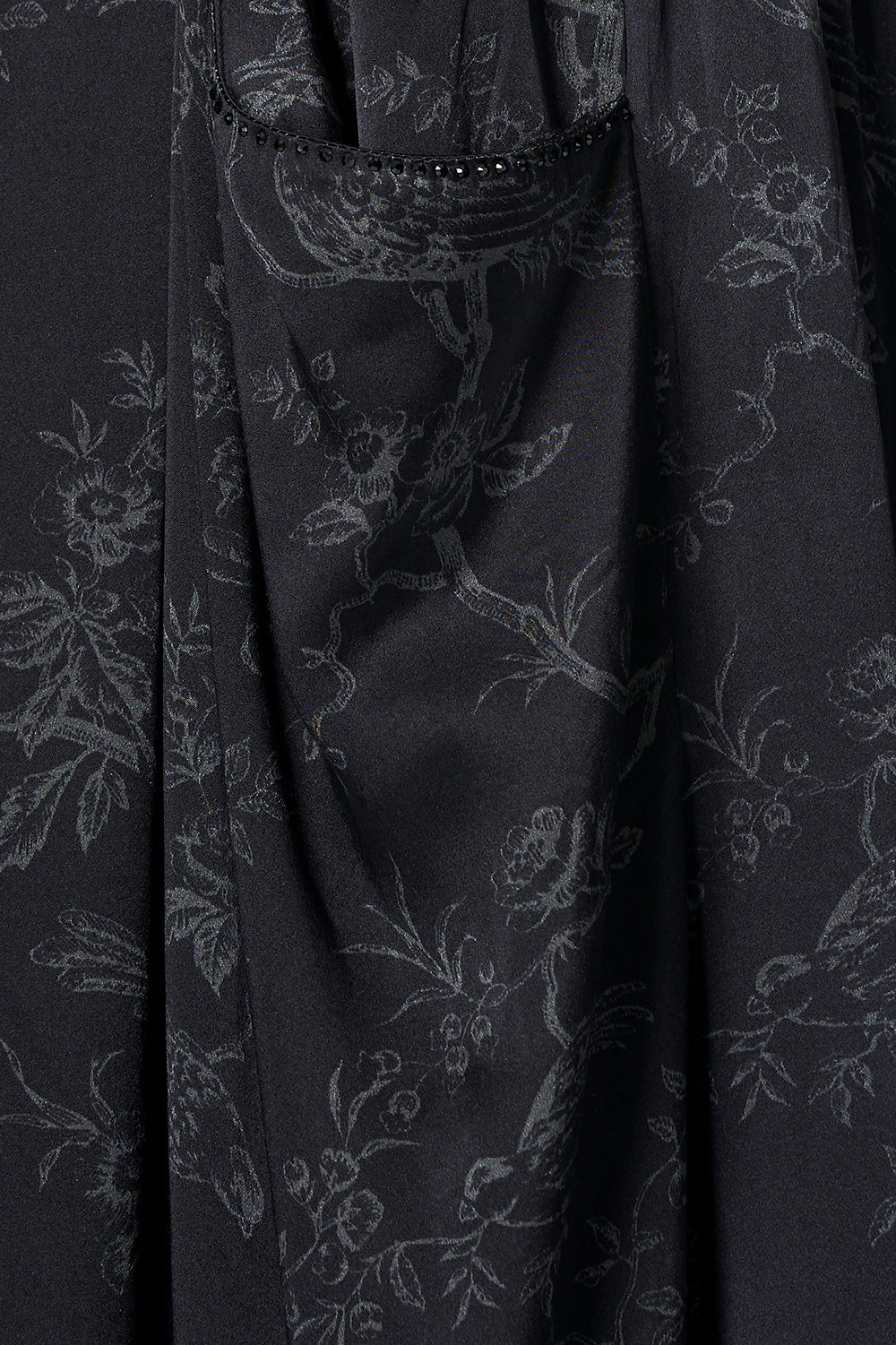 WIDE LEG PANT WITH GATHERED POCKETS NOIR BOUDOIR