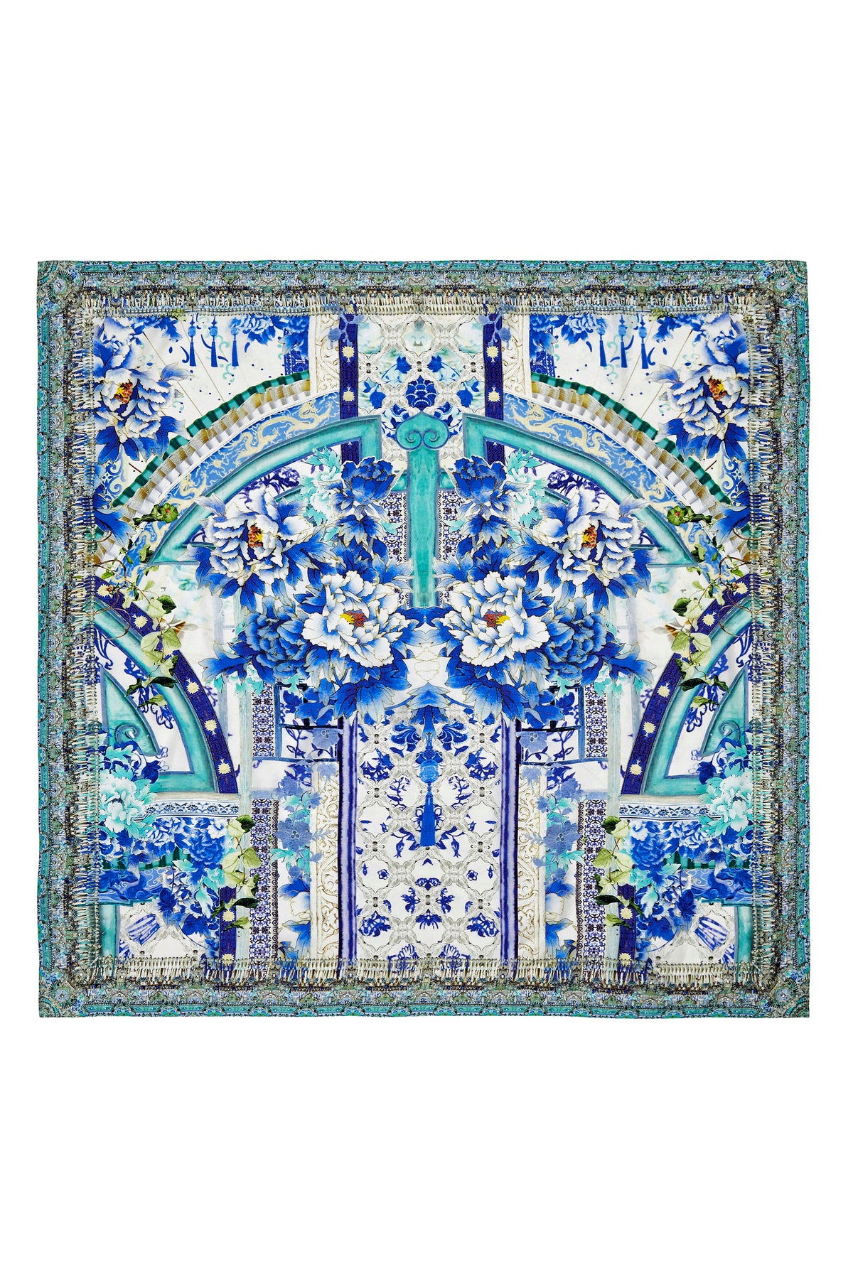 PORCELAIN PARADISE LARGE SQUARE SCARF