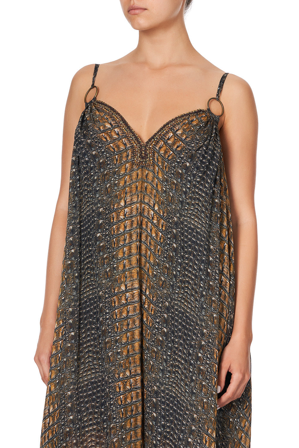 RING DETAIL STRAP DRESS CROCODILE ROCK