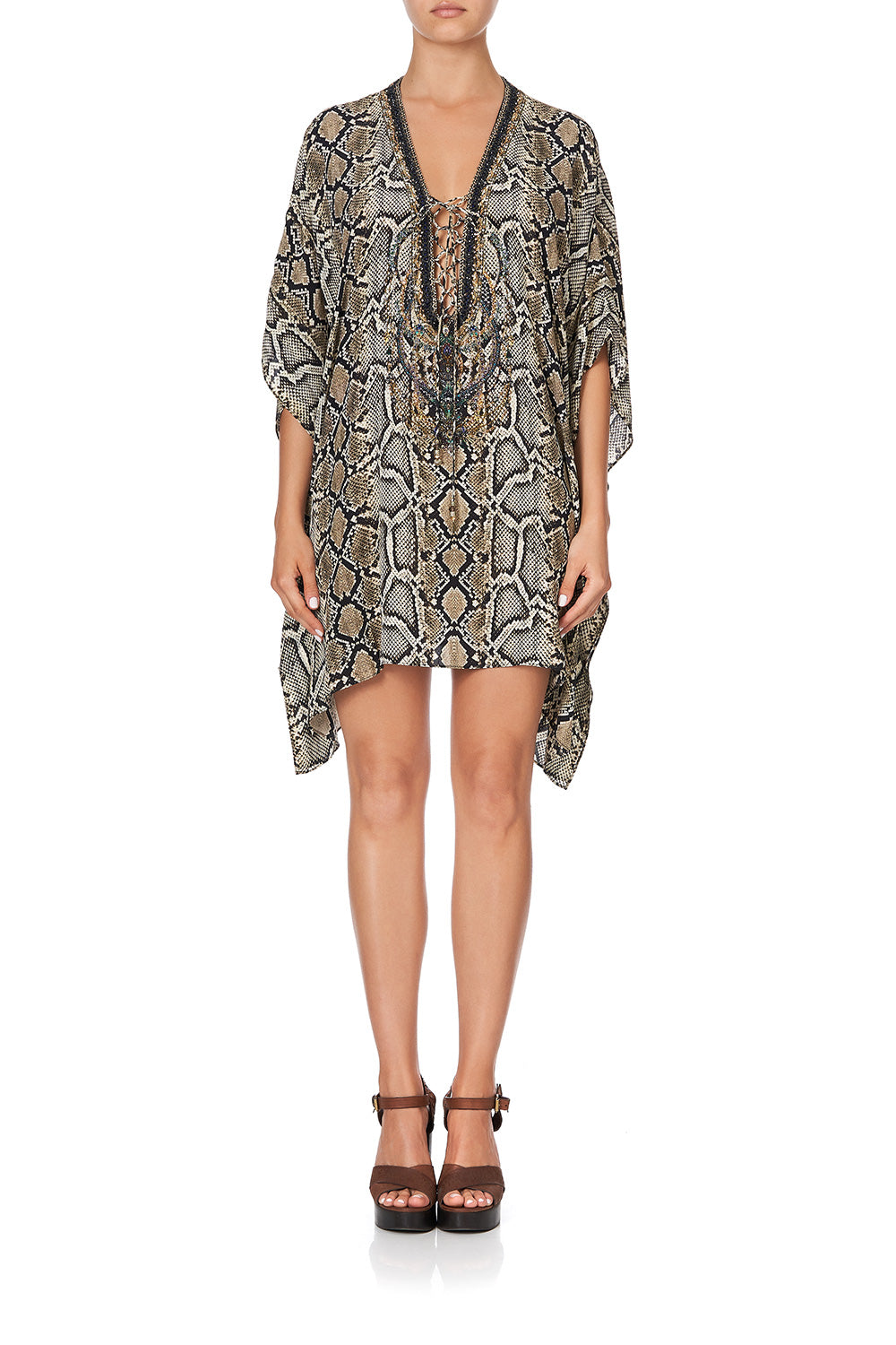 SHORT LACE UP KAFTAN KAKADU BOO