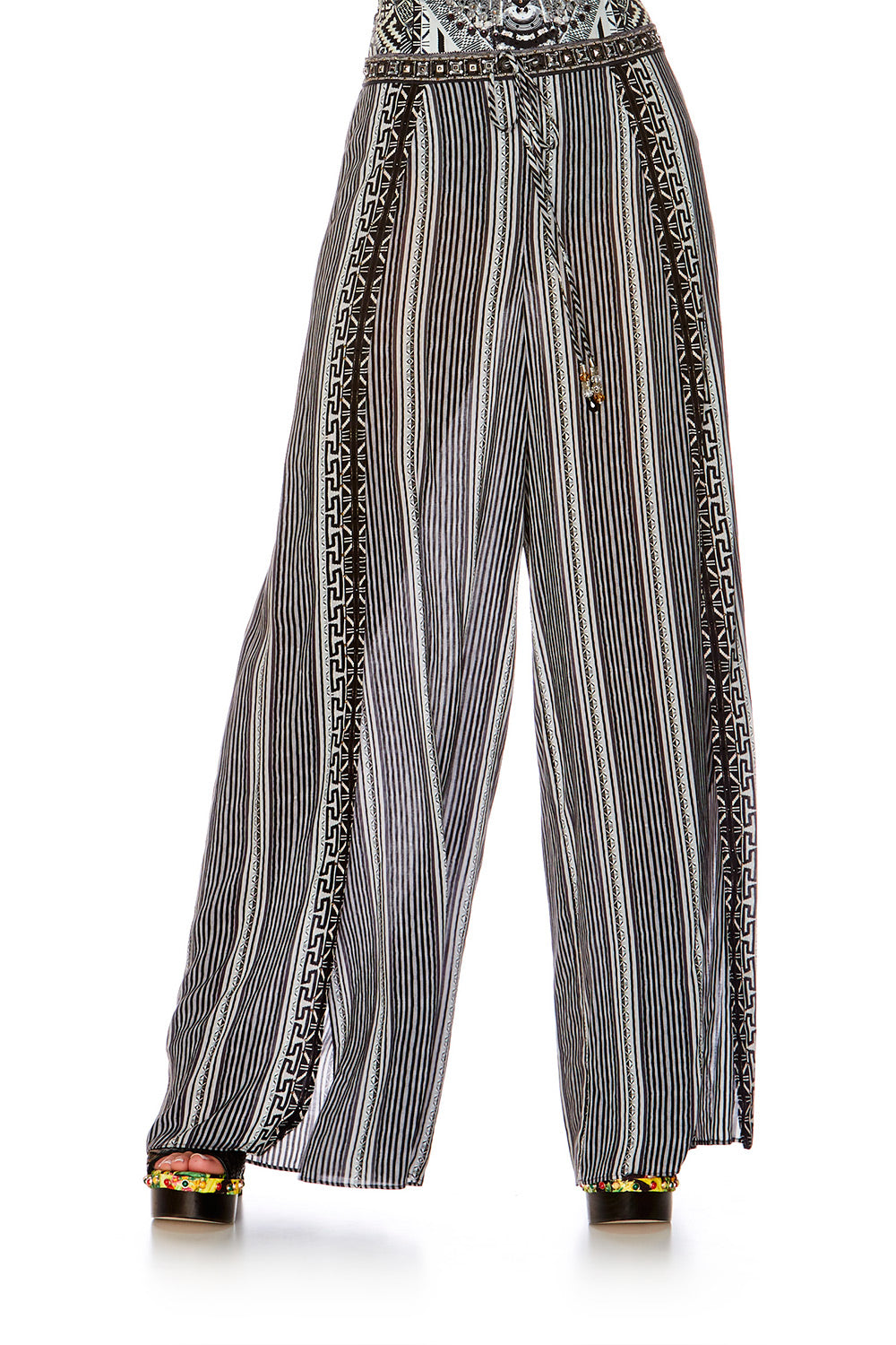 TRIBAL THEORY SPLIT PANT W DRAWSTRING WAIST