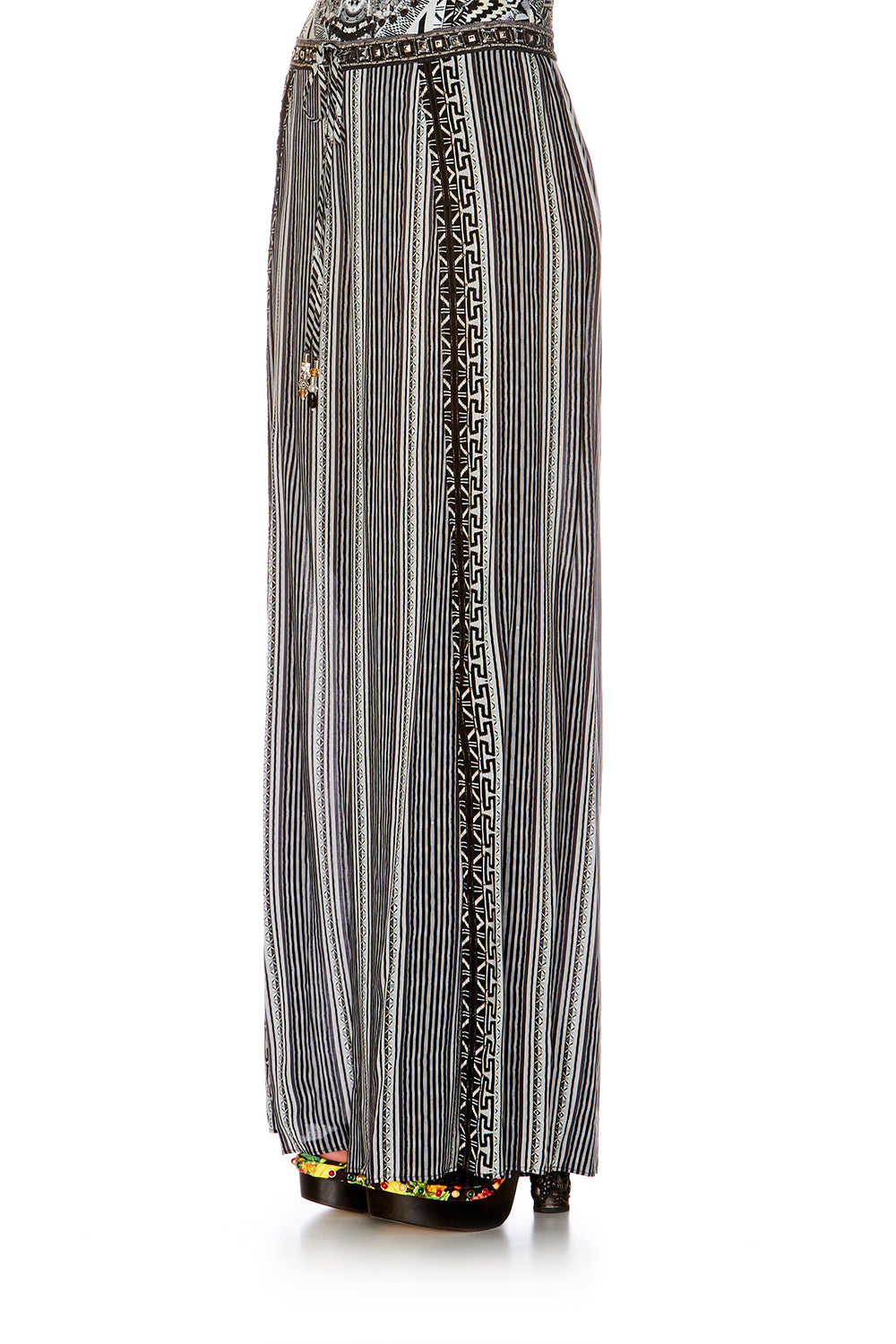 TRIBAL THEORY SPLIT PANT W DRAWSTRING WAIST