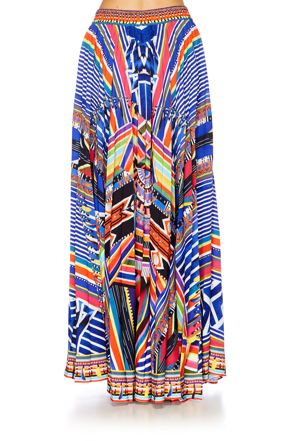 TSACHILA BLESSING PLEATED FULL HEM SKIRT