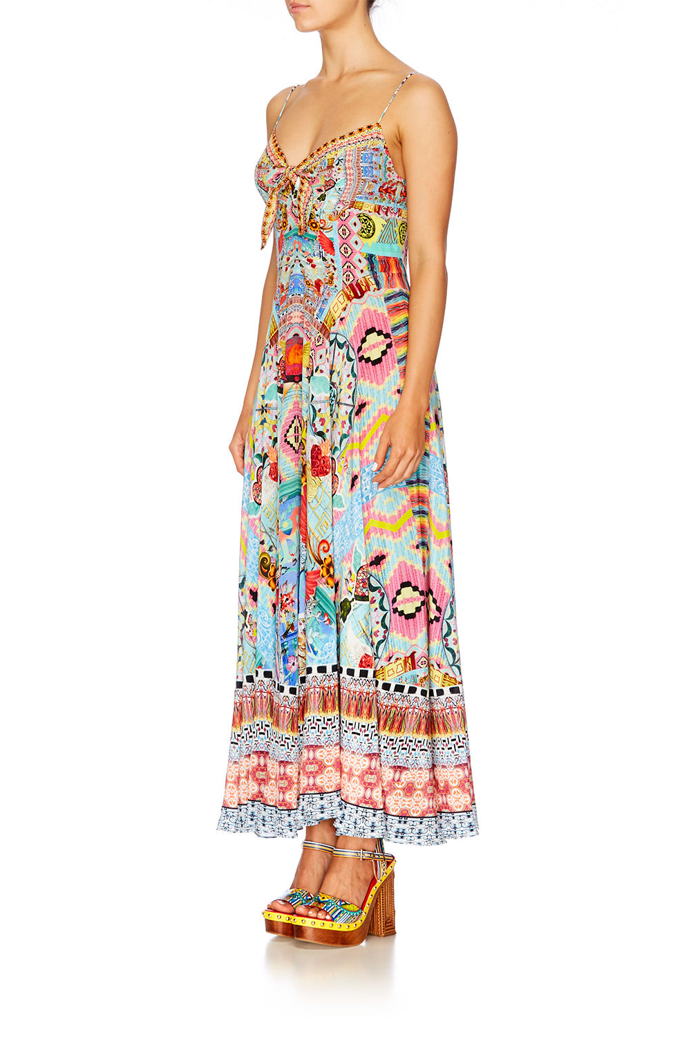 CLOSE TO MY HEART LONG DRESS WITH TIE FRONT