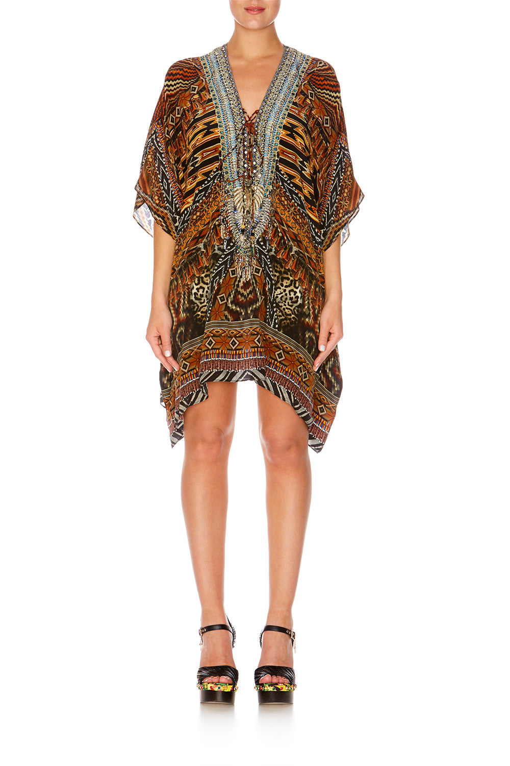 DAWN OF TIME SHORT LACE UP KAFTAN