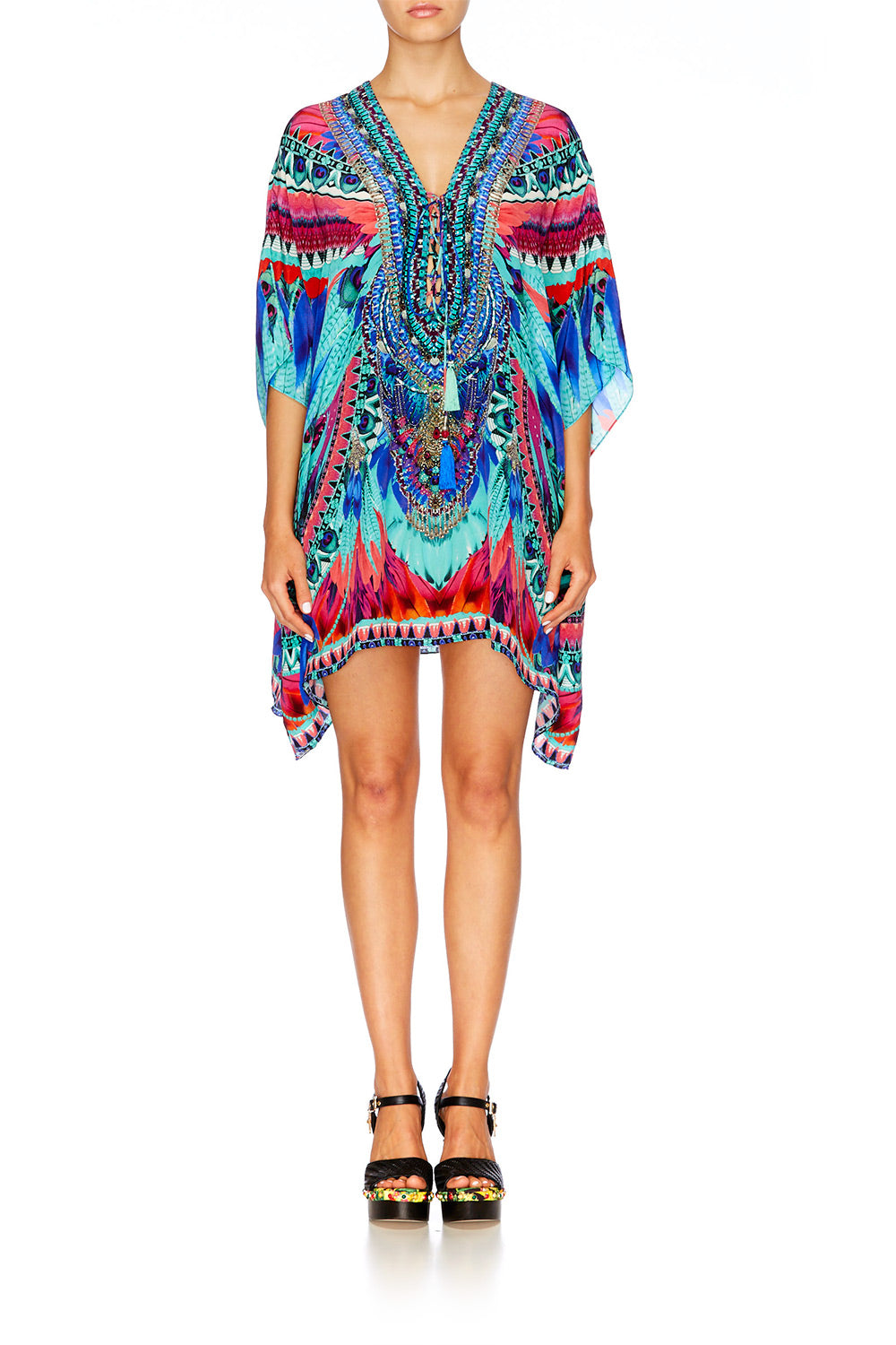 SKY FALL SHORT LACE UP KAFTAN