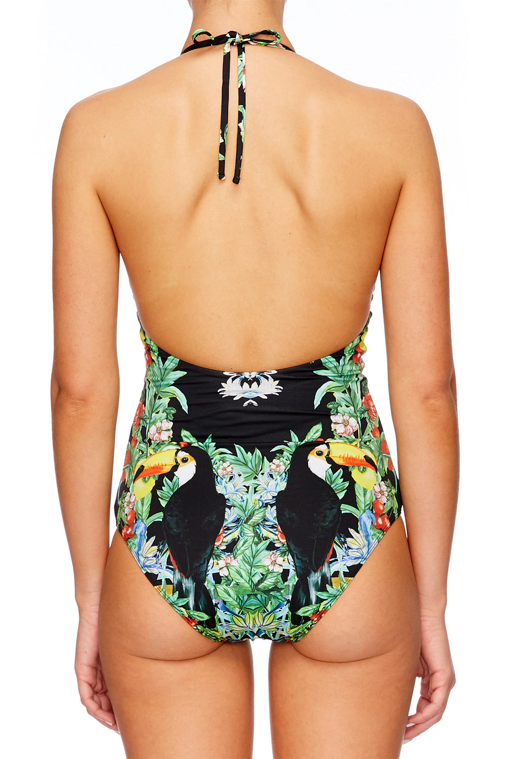 TOUCAN PLAY V-NECK RUFFLE ONE PIECE