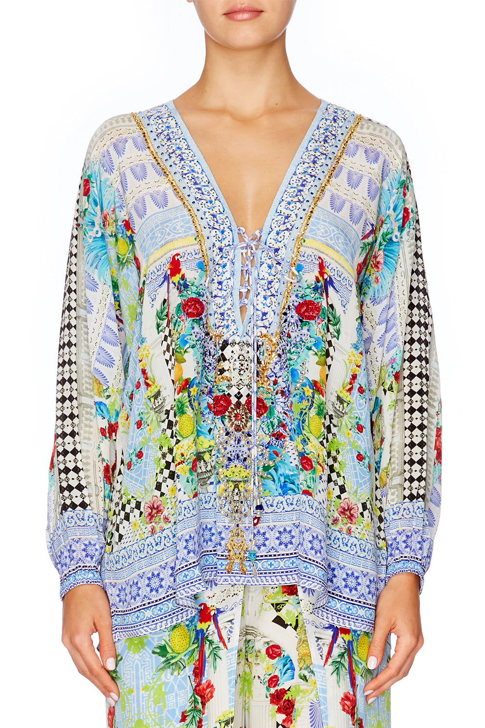 MASKING MADNESS LACE UP SHIRT