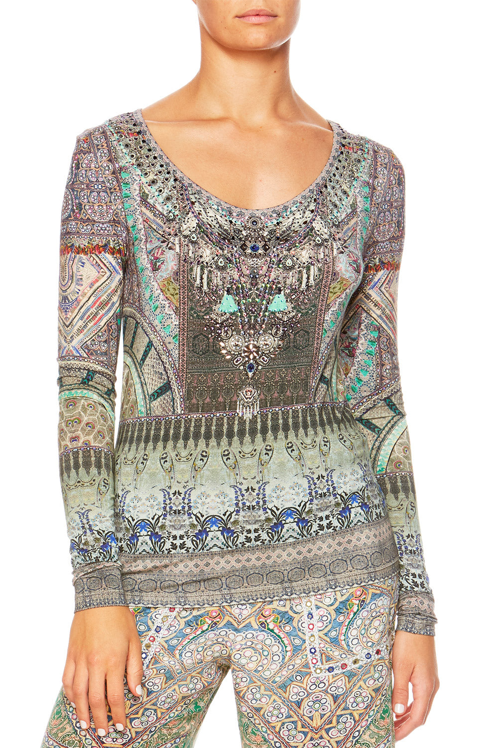 MAMAS HOME LONG SLEEVE FITTED TOP