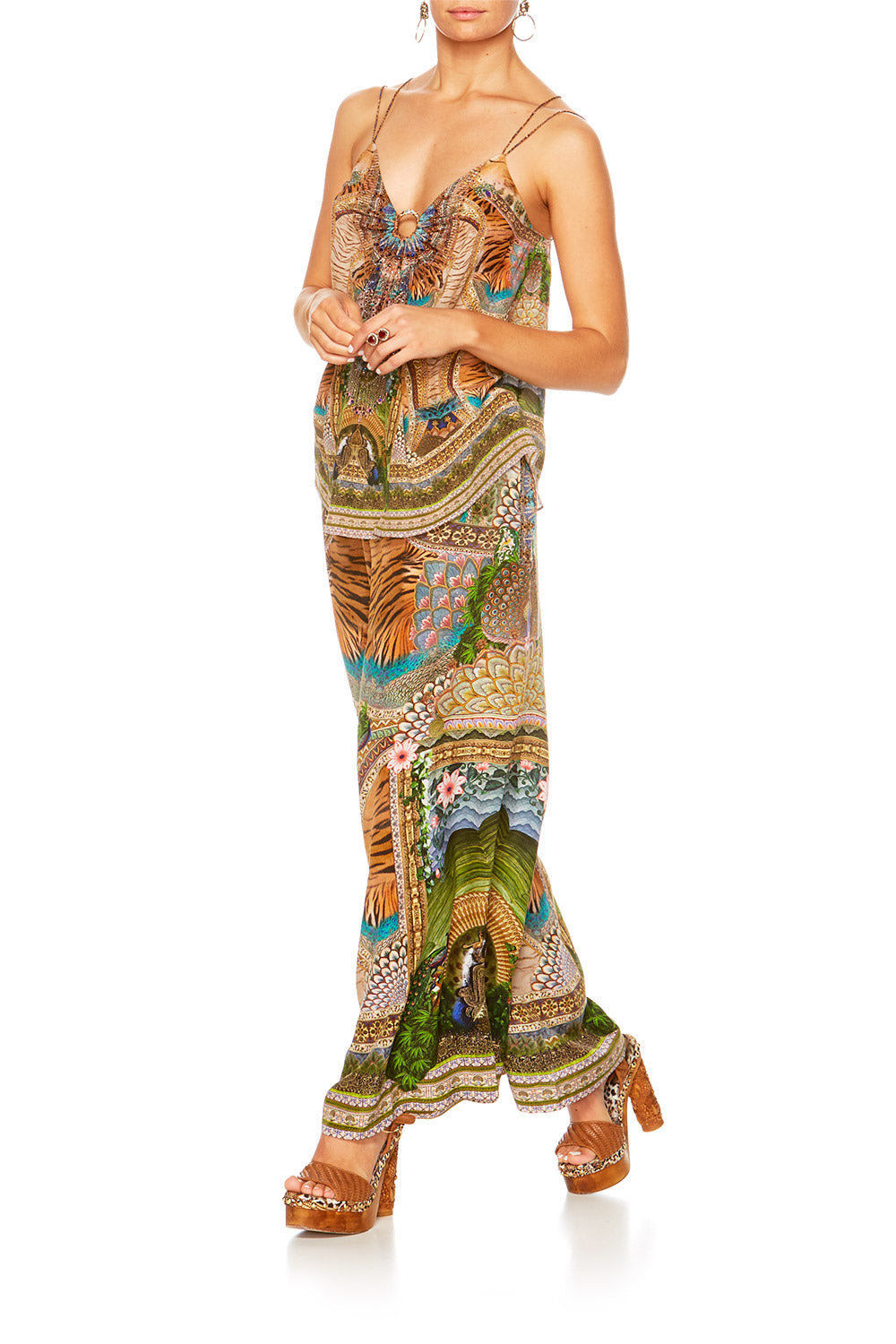 A WOMANS WISDOM METAL TRIM DOUBLE STRAP TOP