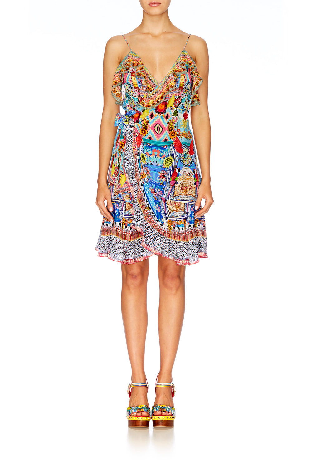 CLOSE TO MY HEART WRAP FRILL DRESS