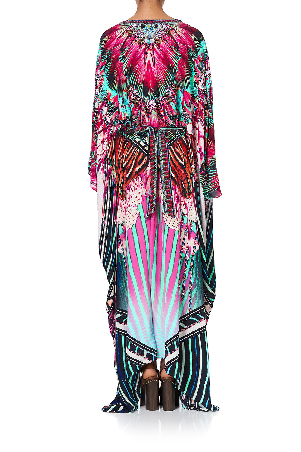 SPLIT HEM LACE UP KAFTAN RAINBOW EYES