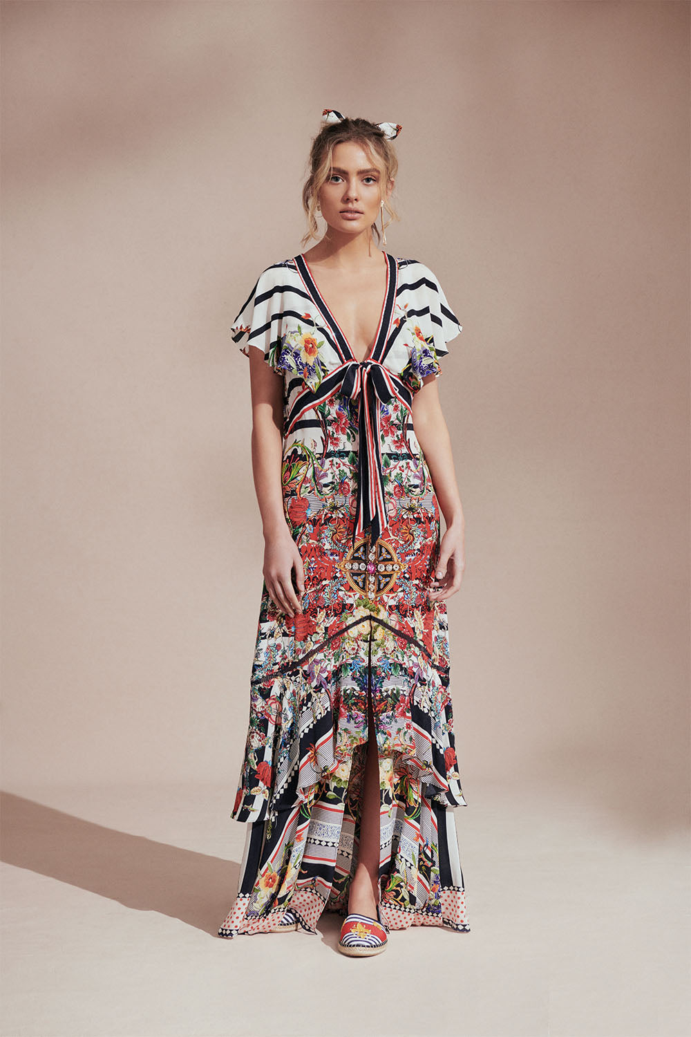 TIE FRONT MAXI WITH SPLIT JOIE DE VIVRE